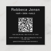 Moderne 4 Fotohaarhuid Nail Salon QR Code Vierkante Visitekaartje (Achterkant)