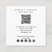 Moderne 4 Fotohaarhuid Nail Salon QR Code Vierkante Visitekaartje (Achterkant)