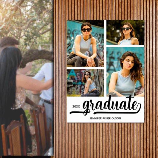 Moderne 4 foto's Afstudeerfeest Poster