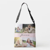 Moderne 4 foto's Collage Dog roze Crossbody Tas (Achterkant)