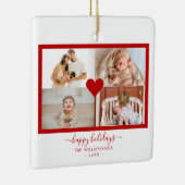 Moderne 4 foto's met collage Kerstmis Keramisch Ornament (Rechts)