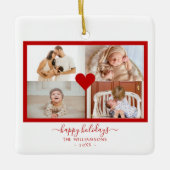 Moderne 4 foto's met collage Kerstmis Keramisch Ornament (Voorkant)