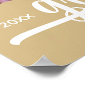 Moderne 4 foto's op gouden afstuderen poster (Hoek)