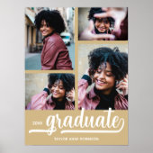 Moderne 4 foto's op gouden afstuderen poster (Voorkant)