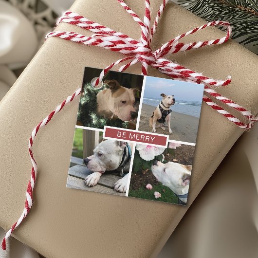 Moderne 4 foto's raster bedankjes labels