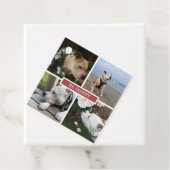 Moderne 4 foto's raster bedankjes labels (In situ)