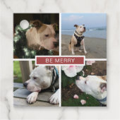 Moderne 4 foto's raster bedankjes labels (Voorkant)