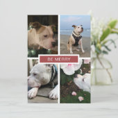 Moderne 4 foto's raster plat vlak feestdagenkaart (Staand voorkant)