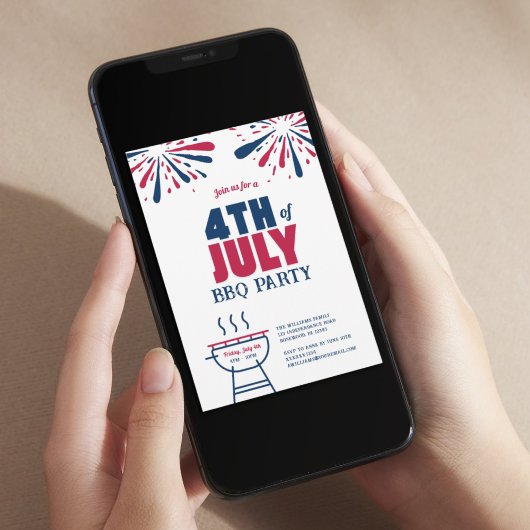 Moderne 4 juli BBQ-feest Kaart