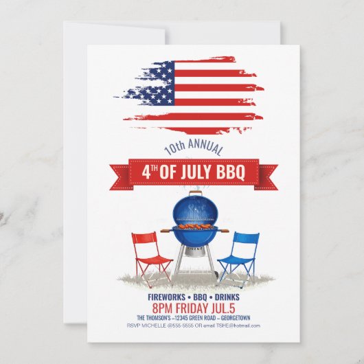 Moderne 4 juli BBQ ID1106 Kaart (Voorkant)