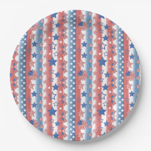 Moderne 4 juli sterren & vlag feest patriottisch papieren bordje