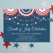 Moderne 4 juli vlag Bunting Uitnodiging