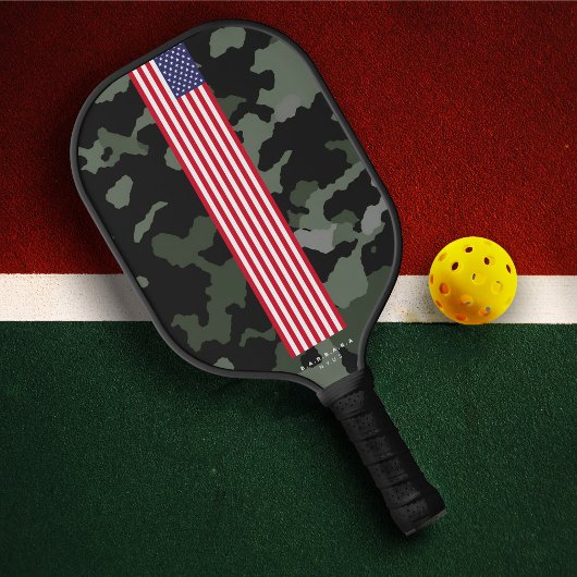 Moderne 4 juli VS Vlag Camo Aangepaste Naam Pickleball Paddle