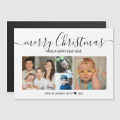 Moderne 4-serie Photo Collage Merry-kerstkaart (Voorkant / Achterkant)