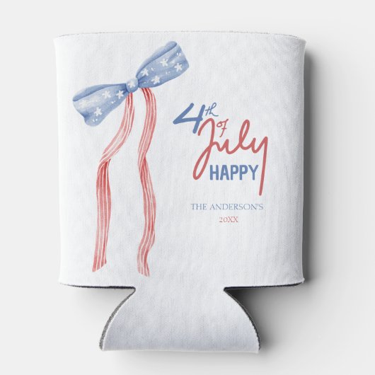 Moderne 4th of July Bow Party Patriottisch Blikjeskoeler (Achterkant)
