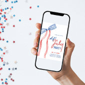 Moderne 4th of July Bow Party Patriottisch Kaart