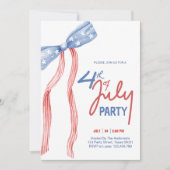 Moderne 4th of July Bow Party Patriottisch Kaart (Voorkant)