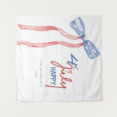 Moderne 4th of July Bow Party Patriottisch Wandkleed (Voorkant (horizontaal))