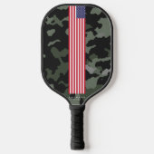 Moderne 4th van Juli US Flag Camo Custom Name Pickleball Paddle (Voorkant)