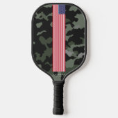 Moderne 4th van Juli US Flag Camo Custom Name Pickleball Paddle (Achterkant)