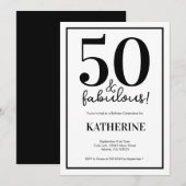 Moderne 50 en Fabulous 50ste verjaardag Kaart (Voorkant / Achterkant)