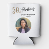 Moderne 50 en Fabulous Foto 50e Verjaardag Blikjeskoeler (Voorkant)