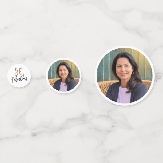 Moderne 50 en Fabulous Foto 50e Verjaardag Confetti (Voorkanten)