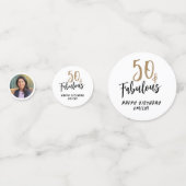 Moderne 50 en Fabulous Foto 50e Verjaardag Confetti (Achterkanten)