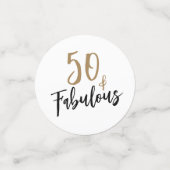 Moderne 50 en Fabulous Foto 50e Verjaardag Confetti (Kleine voorkant)