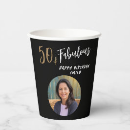 Moderne 50 en Fabulous Foto 50e Verjaardag Papieren Bekers