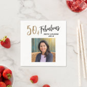Moderne 50 en Fabulous Foto 50e Verjaardag Servet (Insitu)