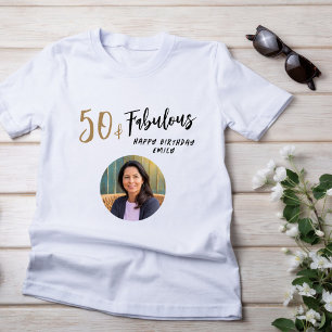 Moderne 50 en Fabulous Foto 50e Verjaardag T-shirt