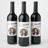 Moderne 50 en Fabulous Foto 50e Verjaardag Wijn Etiket (Flessen)