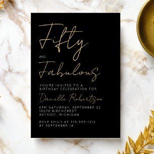 Moderne 50 en Fabulous Gouden 50ste Verjaardagsfee Kaart