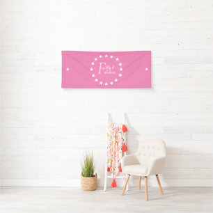 Moderne 50 en Fabulous Pink Star Birthday Spandoek