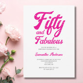 Moderne 50 en Fabulous Roze 50ste Verjaardagsfeest Kaart
