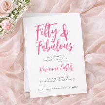 Moderne 50 en Fabulous Roze 50ste verjaardagsfeest