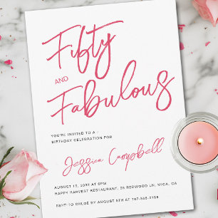 Moderne 50 en Fabulous Roze 50ste verjaardagsfeest Kaart