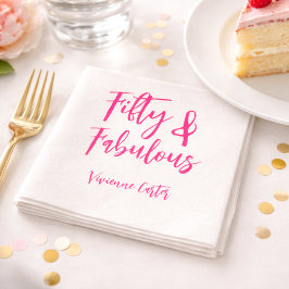 Moderne 50 en Fabulous Roze 50ste verjaardagsfeest Servet