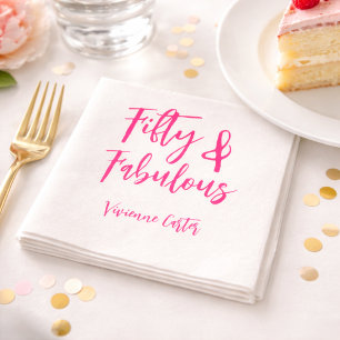 Moderne 50 en Fabulous Roze 50ste verjaardagsfeest Servet