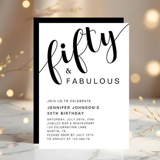 Moderne 50 en fantastische 50e verjaardag kaart