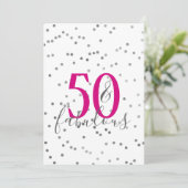 Moderne 50 en fantastische verjaardagsfeestuitnodi kaart (Staand voorkant)