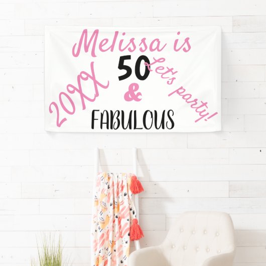 Moderne 50 en verbluffende tekst van afgelopen dag spandoek (Insitu)