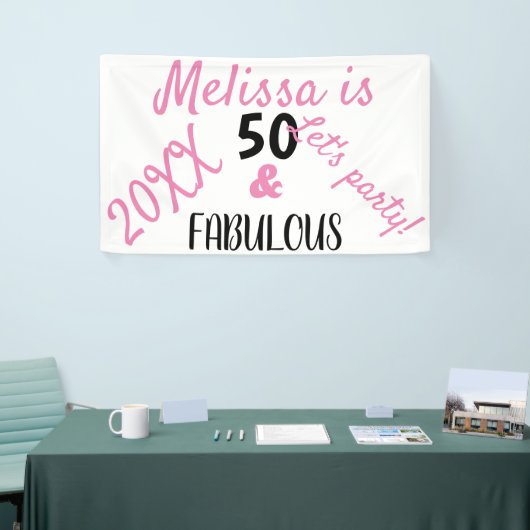 Moderne 50 en verbluffende tekst van afgelopen dag spandoek (Beurs)