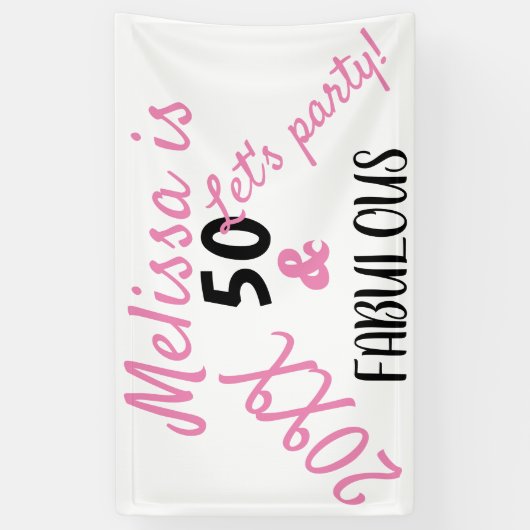 Moderne 50 en verbluffende tekst van afgelopen dag spandoek (Verticaal)