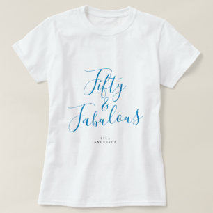Moderne 50 Fabulous Custom Name 50th Birthday Gift T-shirt