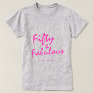 Moderne 50 Fabulous Custom Name 50th Birthday Gift T-shirt