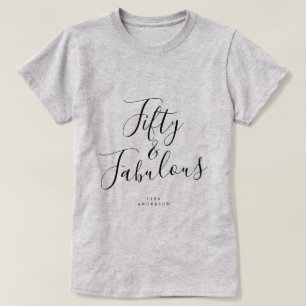Moderne 50 Fabulous Custom Name 50th Birthday Gift T-shirt