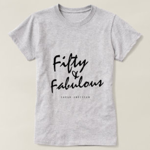 Moderne 50 Fabulous Custom Name 50th Birthday Gift T-shirt