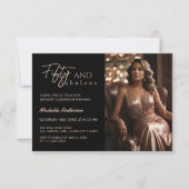 Moderne 50 & Fabulous Photo Roos Gold 50e Verjaard Kaart (Voorkant)